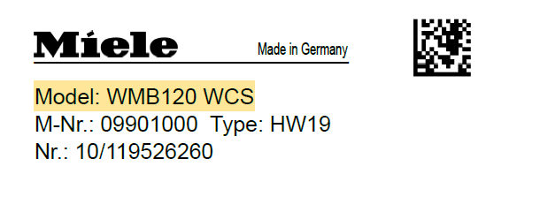 Beispiel für eine Modellbezeichnung